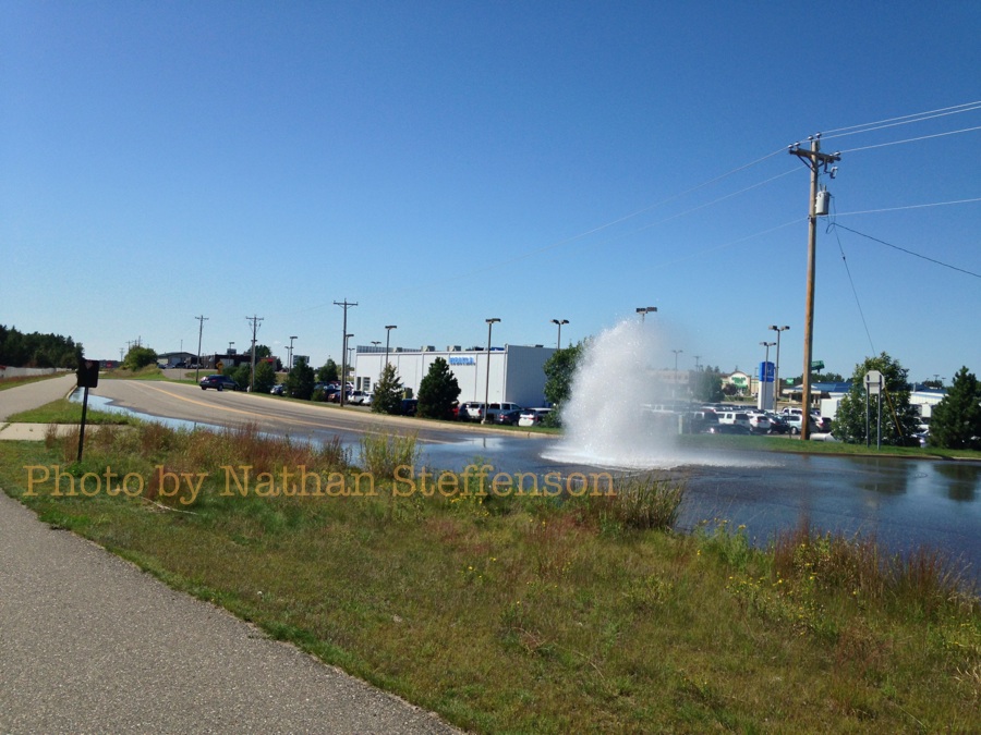 Flushing out water with fire hydrant