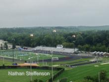 Brainerd Football practicing before game, lights on 11:06am Saturday Aug 22 2015